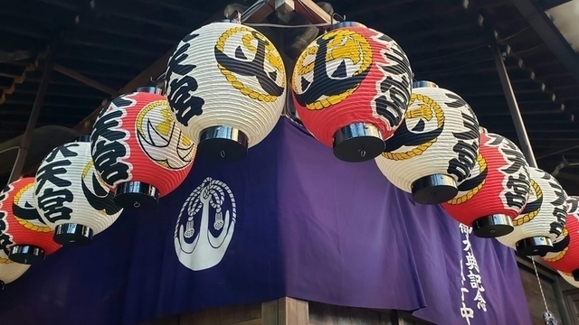 水天宮平沼神社の拝殿の提灯