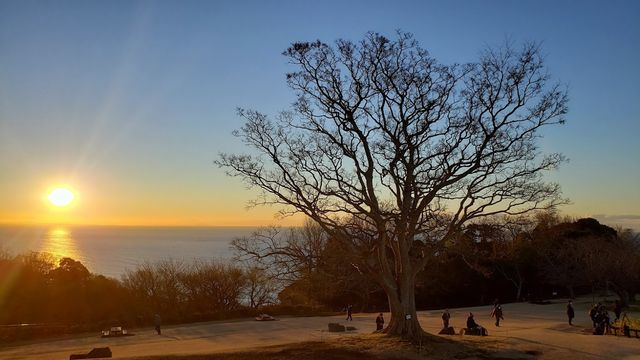 吾妻山公園から日の出を見る