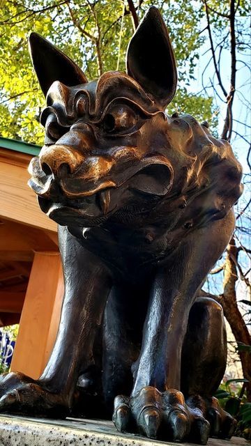 稲毛神社の天地睨みの狛犬