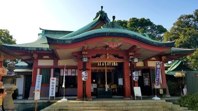 昔の品川神社（青い屋根）