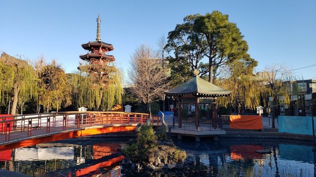 川崎大師のつるの池とやすらぎの橋