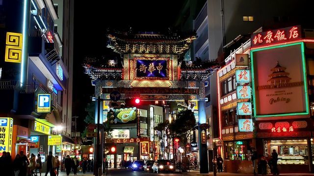 横浜中華街の夜景