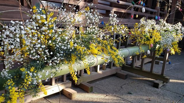 座間神社の生け花