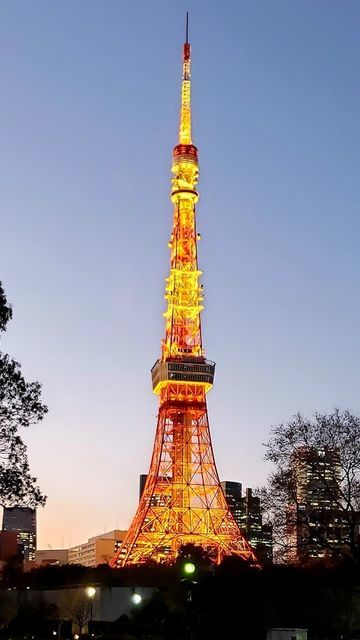 芝公園から東京タワーを望む