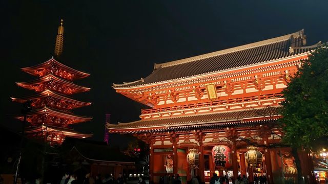 浅草寺の宝蔵門と5重の塔