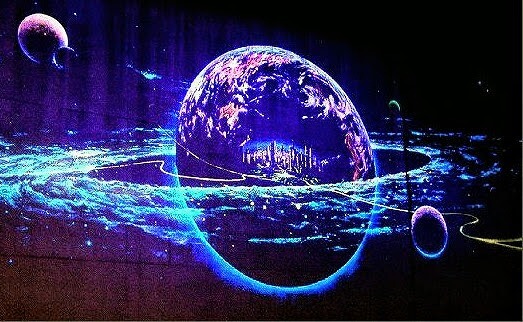 未来都市銀河地球鉄道壁画