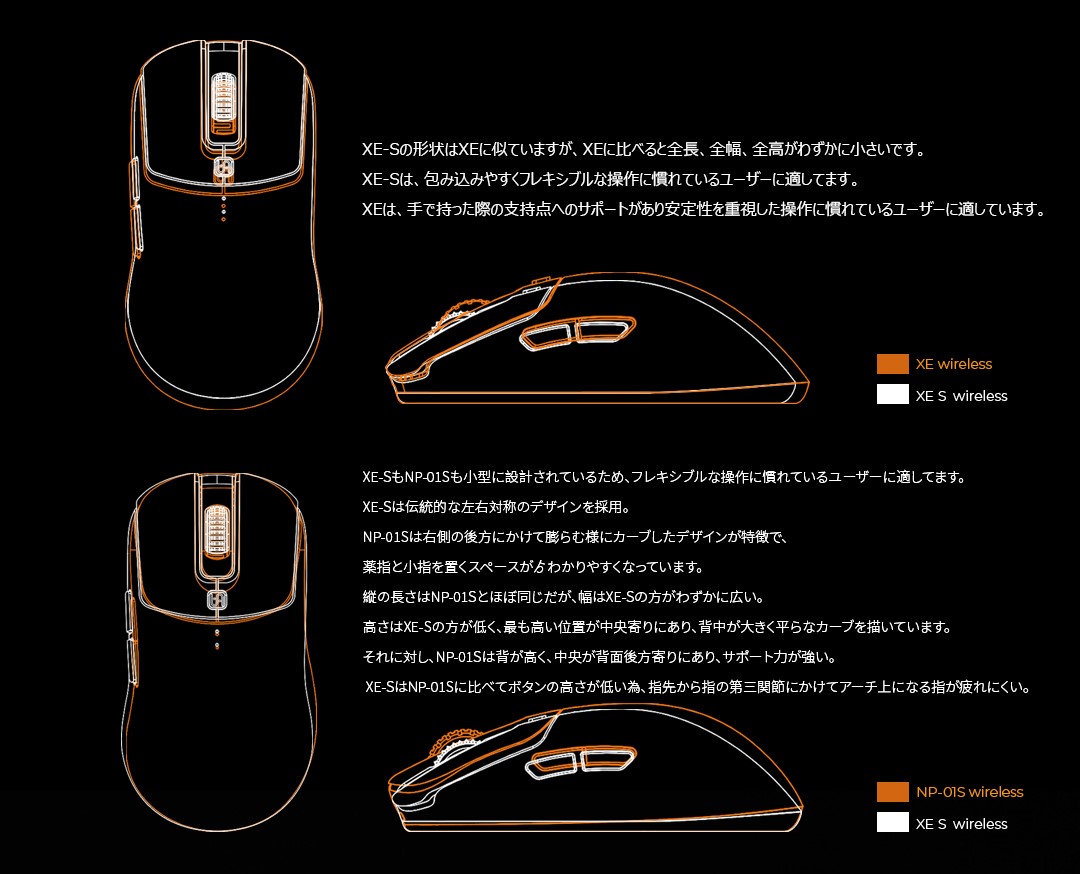 VAXXE NP-01S ワイヤレス おまけで訳有XE Vaxee ZYGEN NP-01S Wireless (4K) vs Vaxee XE-S Wireless (4K