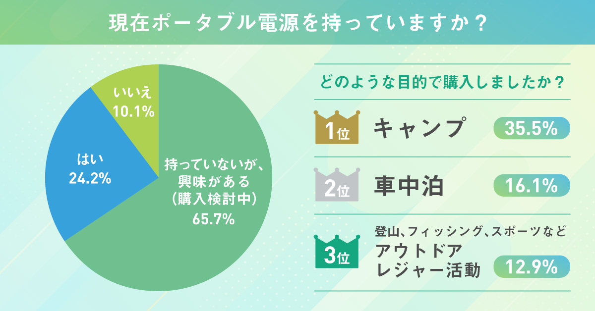 現在ポータブル電源を持っていますか？　アンケート