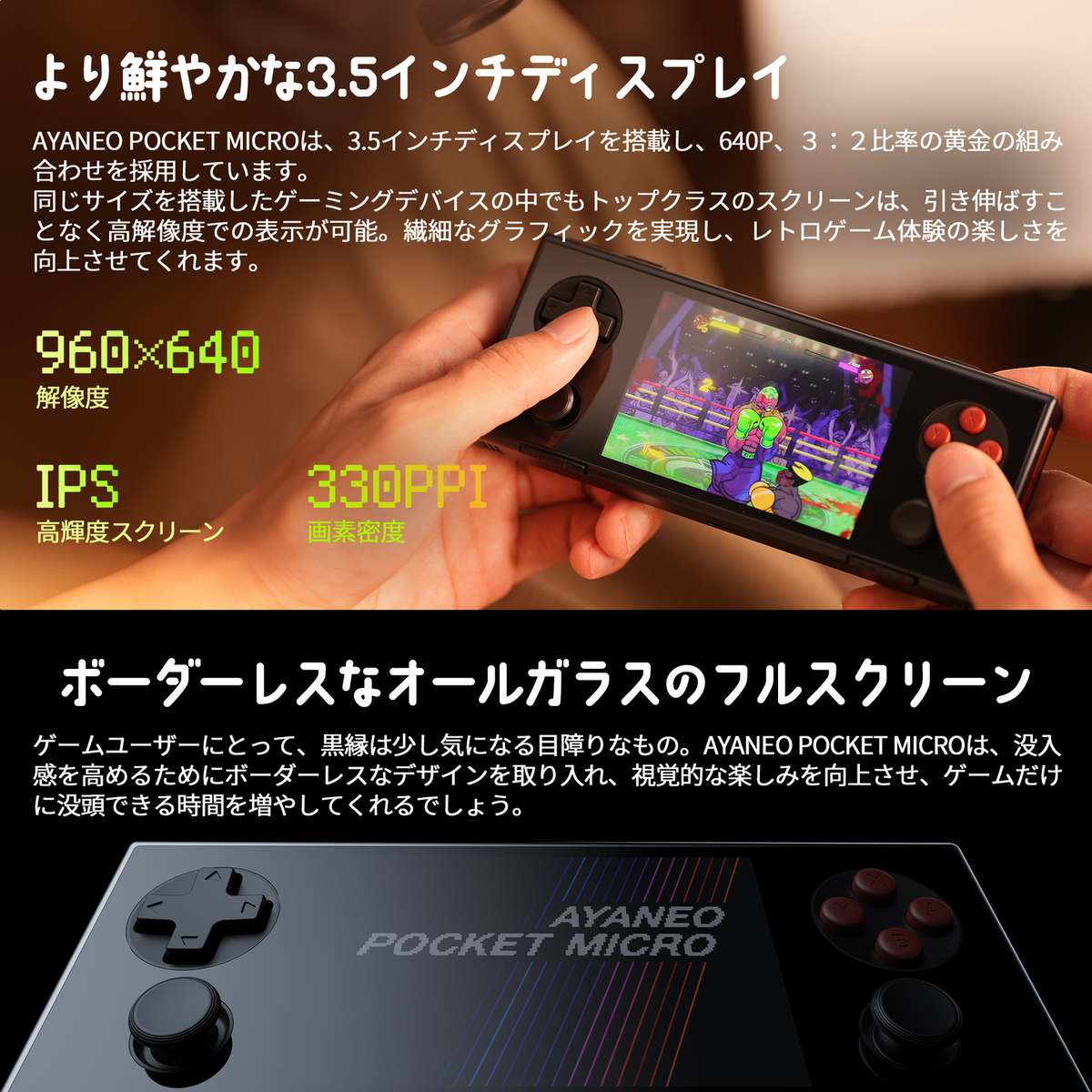 3.5インチディスプレイ
