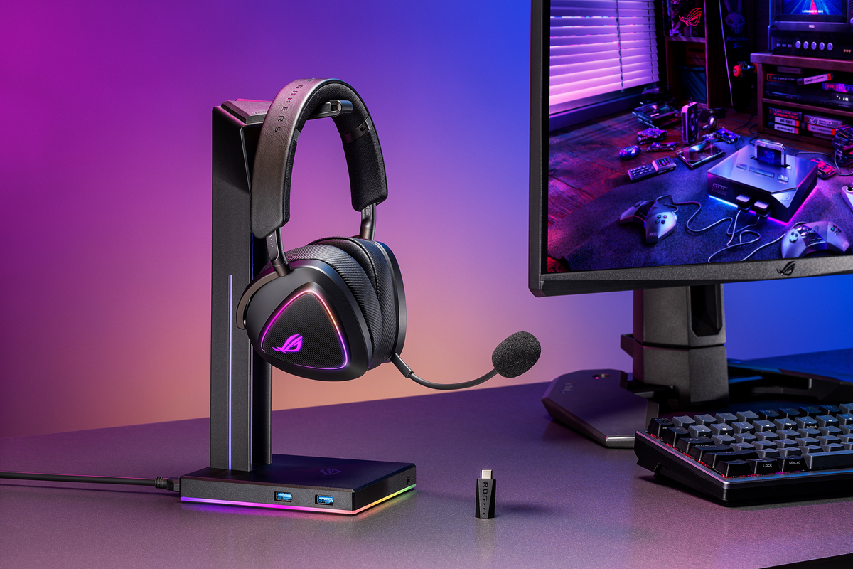 ROG DELTA II ゲーミングヘッドセット：110時間バッテリーと