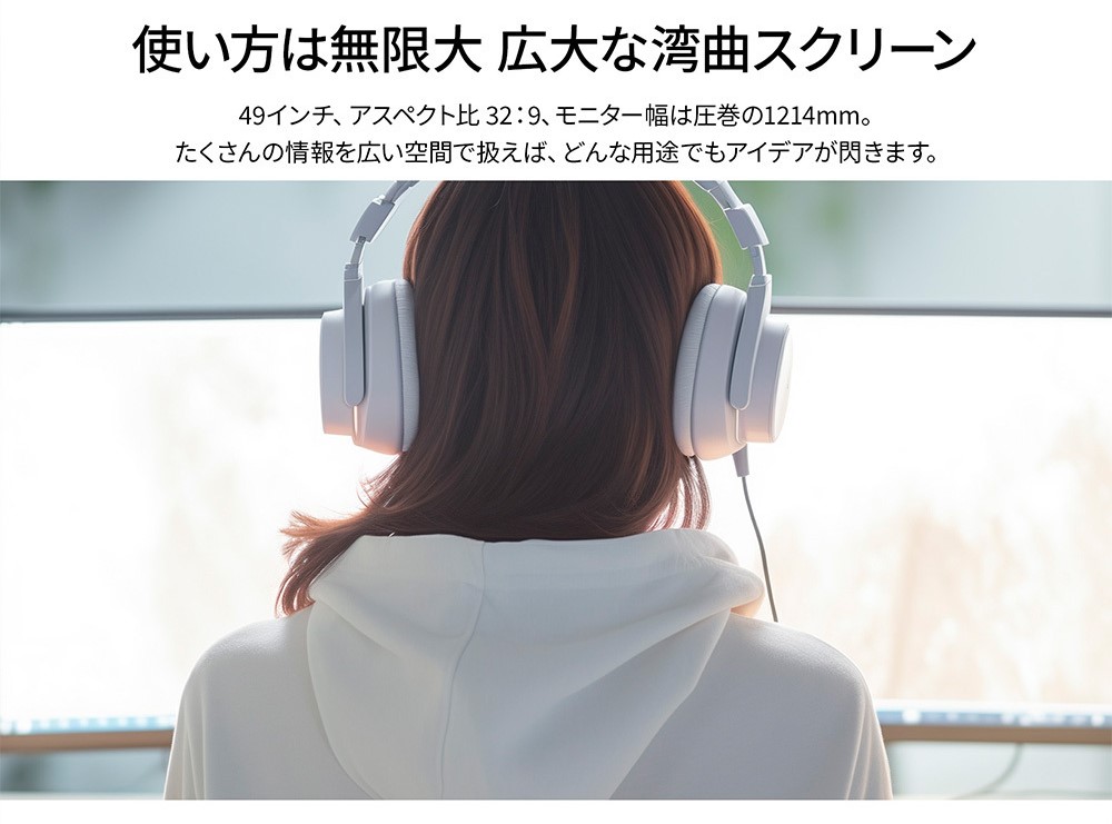 湾曲率R3800で没入感MAX