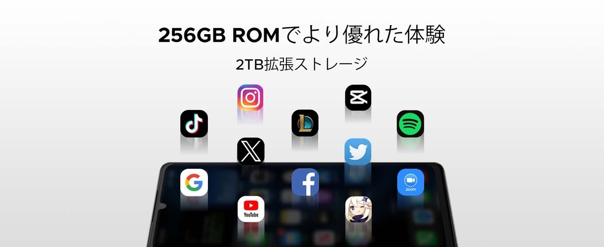 内蔵ストレージは256GB