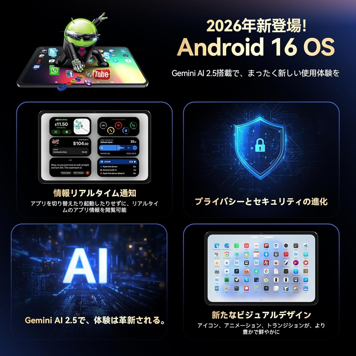 3万円以下の13.4インチ大画面タブレット！LZF ZPad2がAndroid 16搭載で