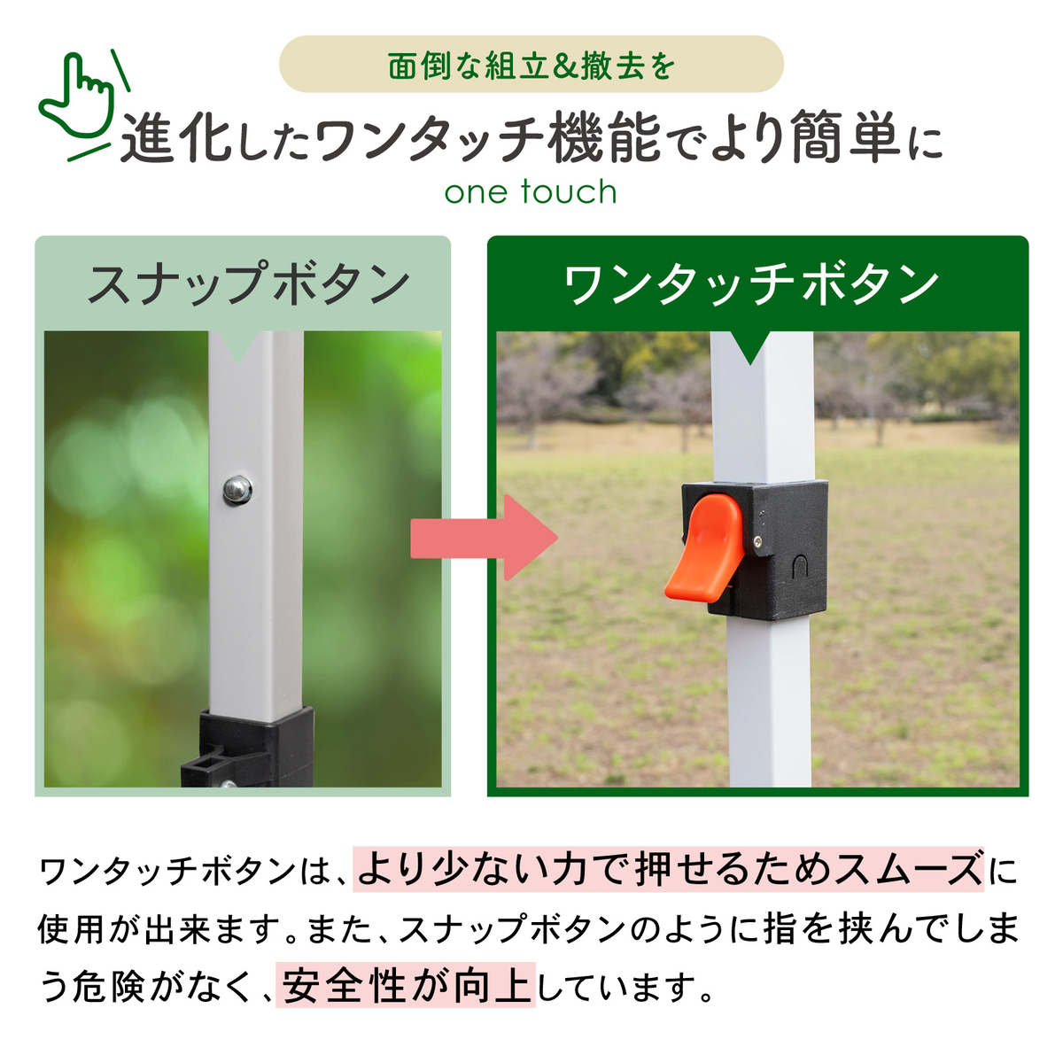 ワンタッチボタン