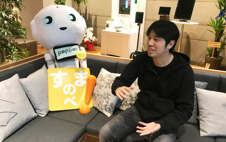 制作したロボアプリへの想いやこだわったところを語る田野氏