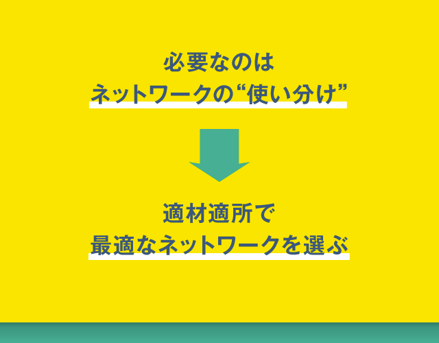 必要なのはネットワークの使い分け