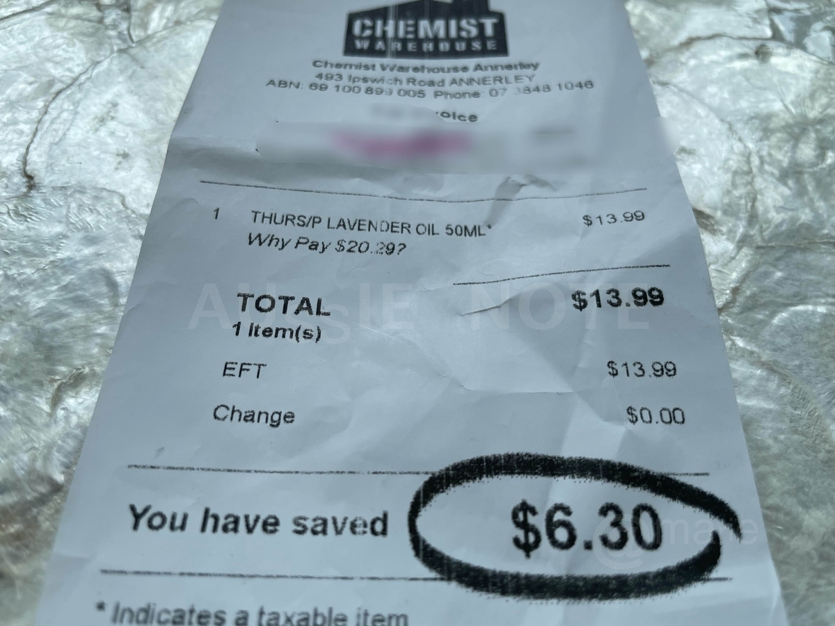 オーストラリアのドラッグストア、ケミストウェアハウスのレシートのこと Chemist Warehouse オーストラリア在住日本人のブログ