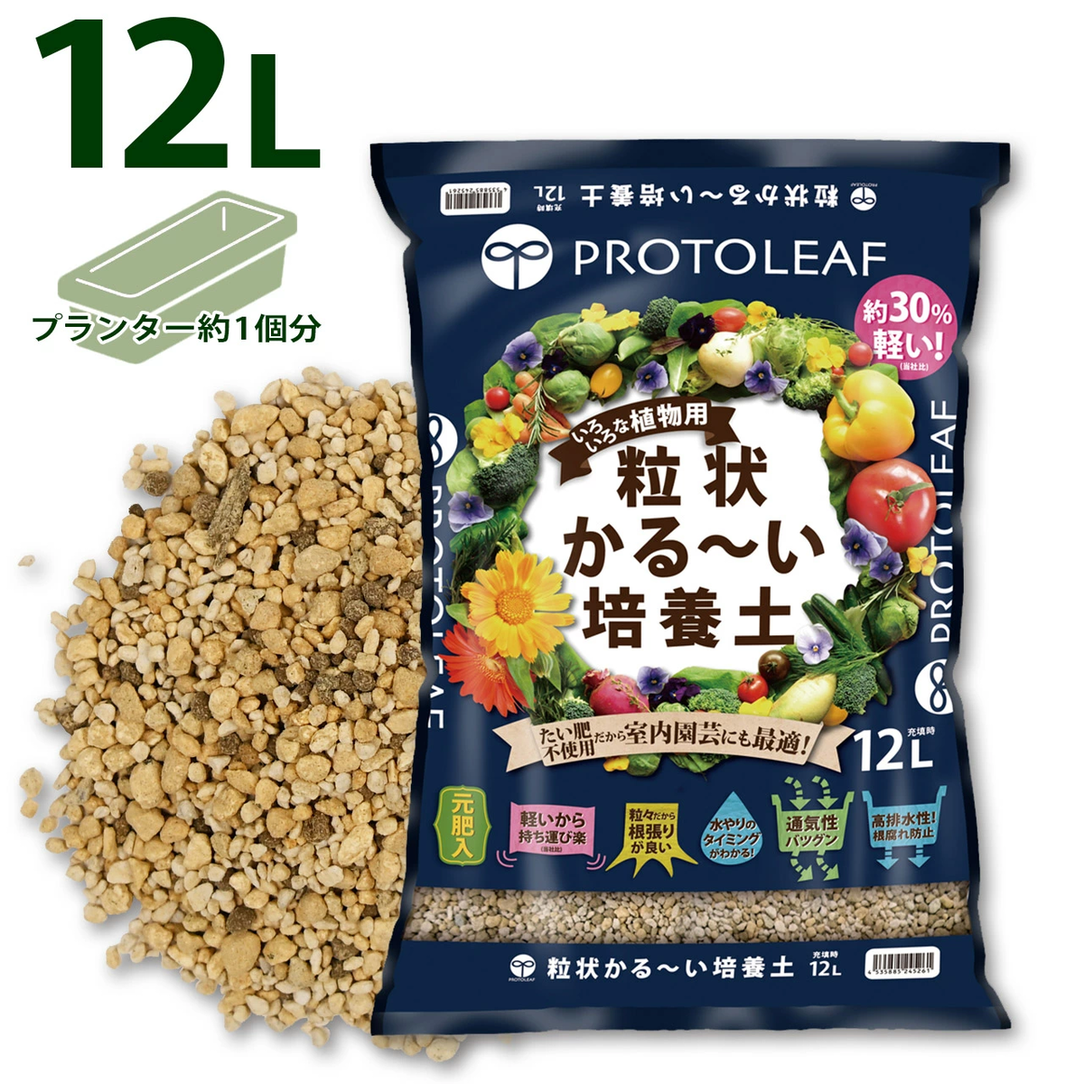 プロトリーフ 粒状かる〜い培養土で育てる野菜イメージ