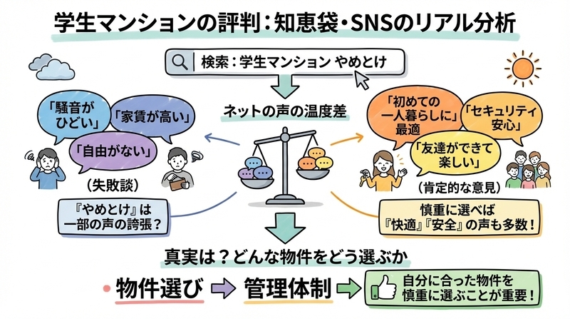 学生マンションは知恵袋やSNSでどう言われている？本音のリアル分析