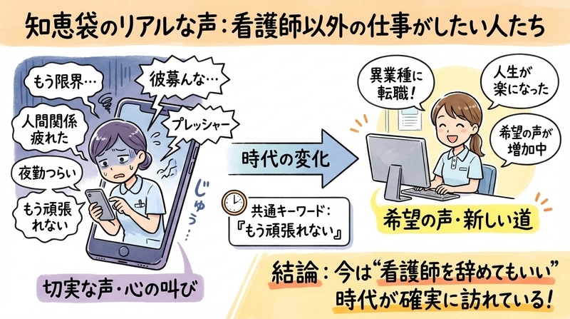 看護師以外の仕事がしたい人は知恵袋で何を相談している？リアルな声まとめ