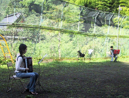 野外練習風景〜数馬小学校