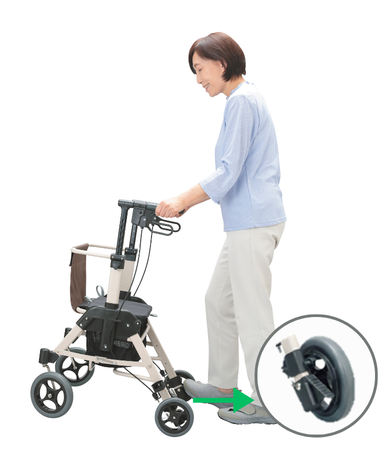 歩行車の使用イメージ（ティッピングレバー）