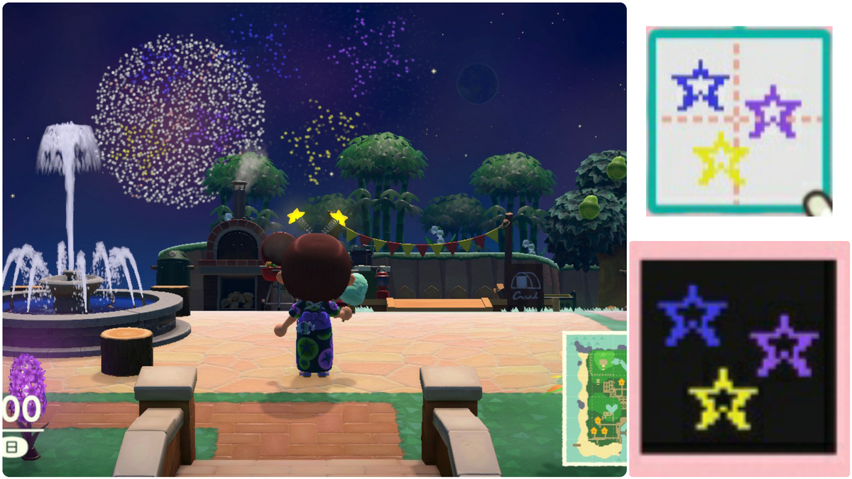 あつ森 8月の花火大会 浴衣着て マイデザ花火をあげてもらいたい かりんか おーろら趣味の部屋