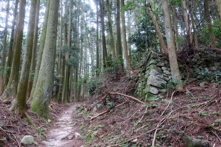 高取城　城内坂道