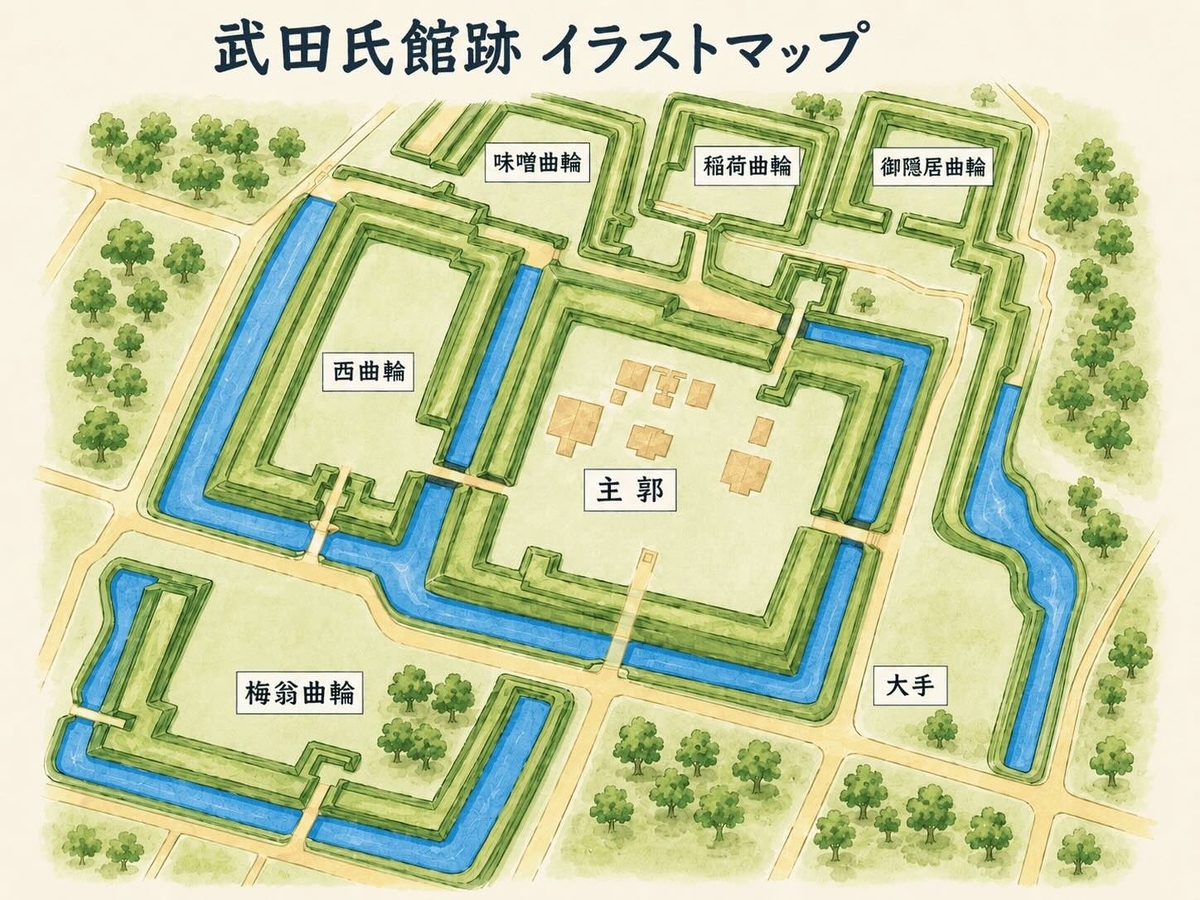 武田氏館イラストマップ