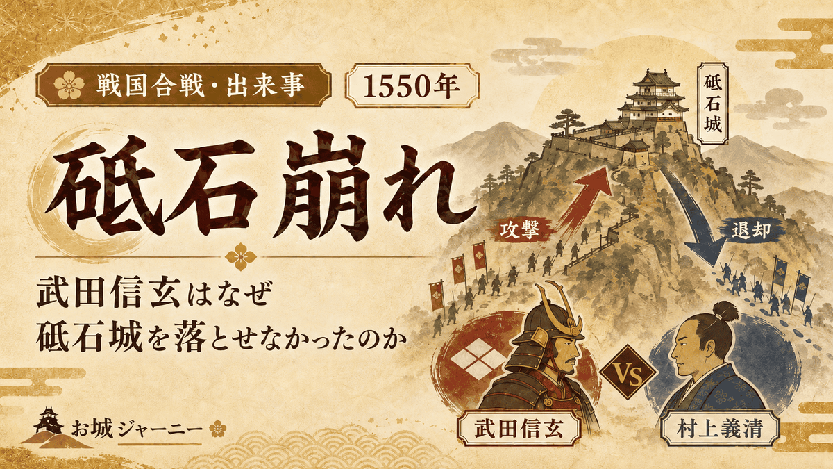 砥石崩れと砥石城を解説するアイキャッチ画像