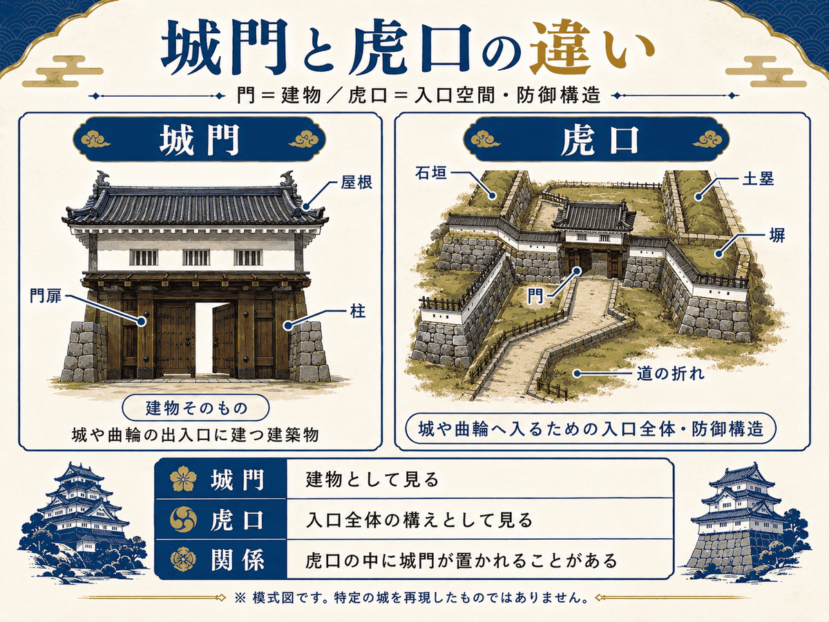 城門という建物と虎口という城の入口構造の違い