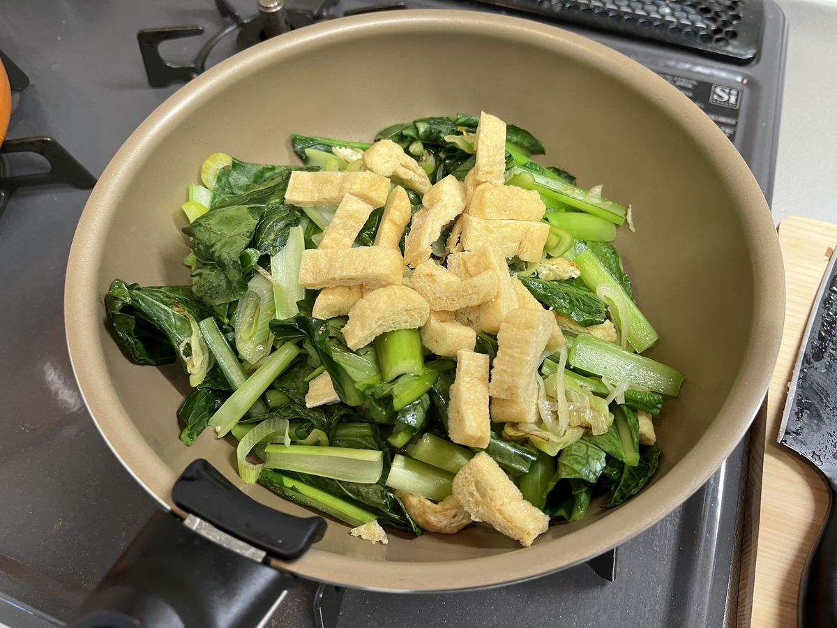 油揚げを1枚分追加で足した写真