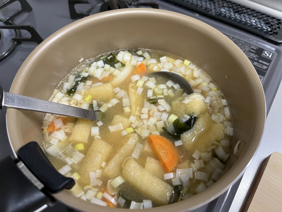 味噌汁の完成品