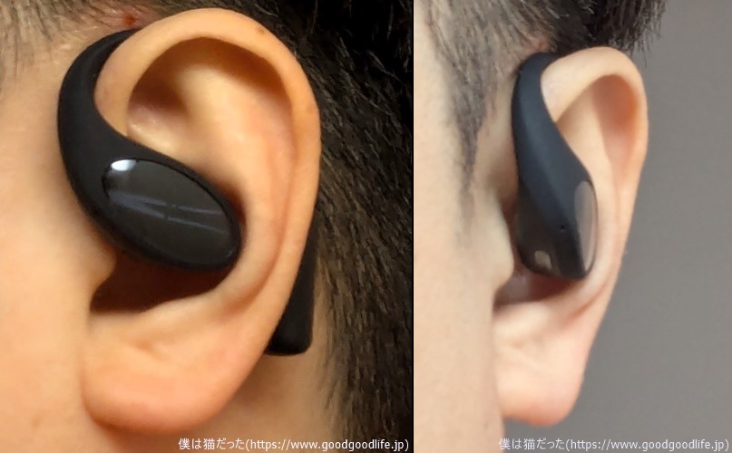 1MORE Open Earbuds S51 装着時の見た目