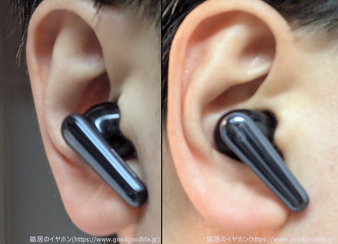 Anker Soundcore Liberty 5 装着時の見た目