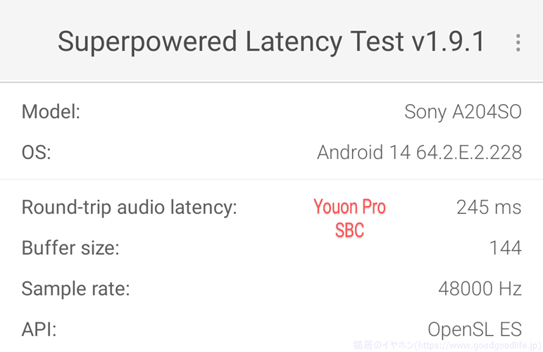 Youon Pro 遅延測定結果