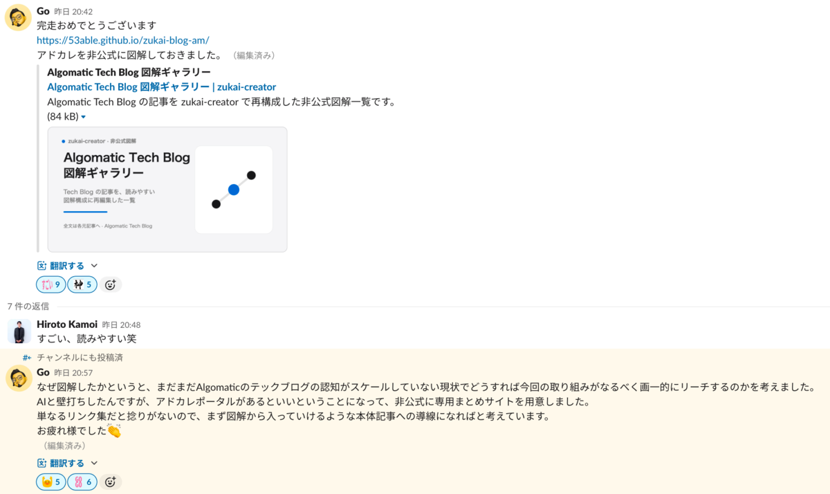 ギャラリー公開のやりとり