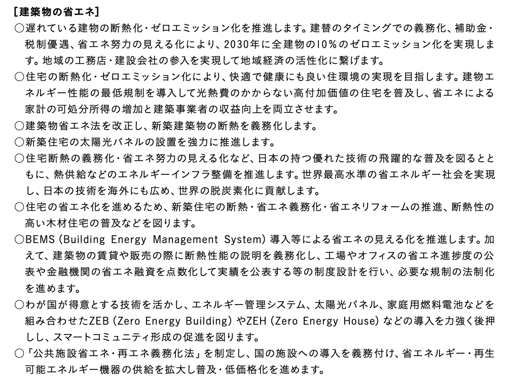 出典：立憲民主党政策集2021＞エネルギー＞建築物の省エネ P.124