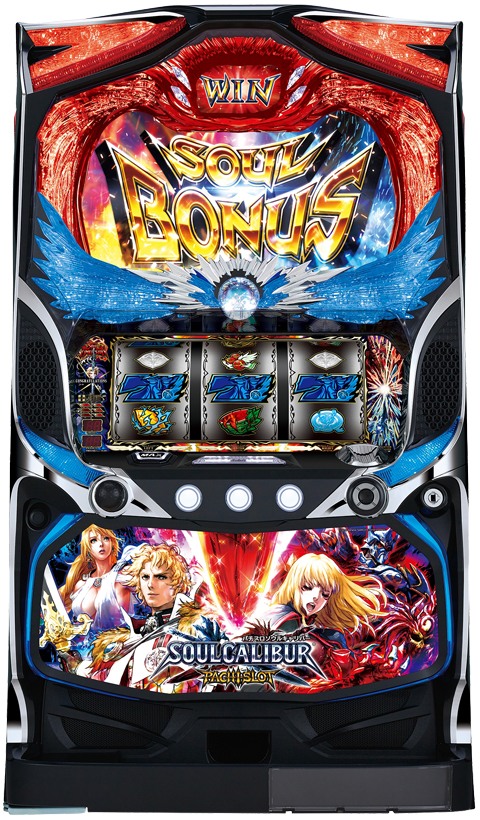 山佐「パチスロ ソウルキャリバー」の筐体＆PV＆ウェブサイト