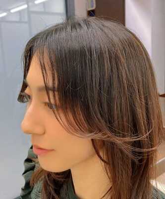 50代くせ毛 前髪 流す ボブ 自然