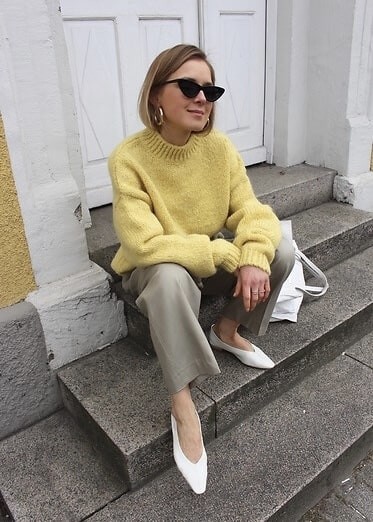 クリームイエローパンツ tomorrowland .bのクリームイエロー2wayパンツ