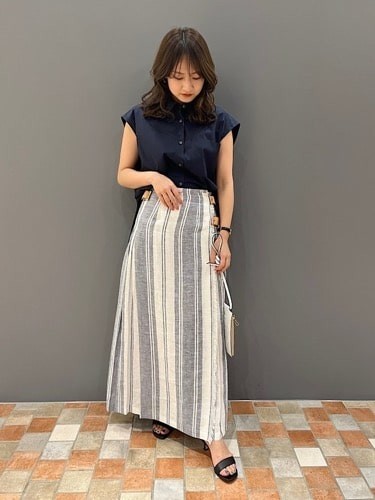 30代・40代｜オニールオブダブリン｜リネンキルトスカートの夏の