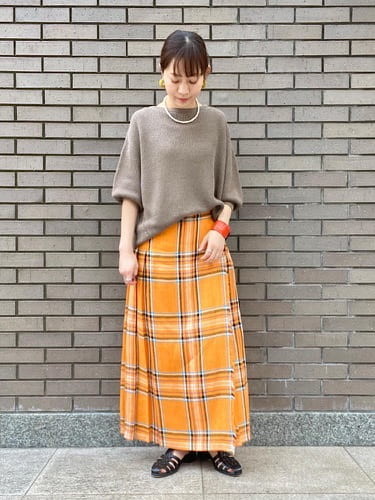 30代・40代｜オニールオブダブリン｜リネンキルトスカートの夏の