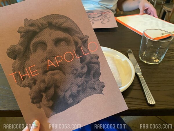 The apollo（アポロ） Sydney シドニー  menu メニュー