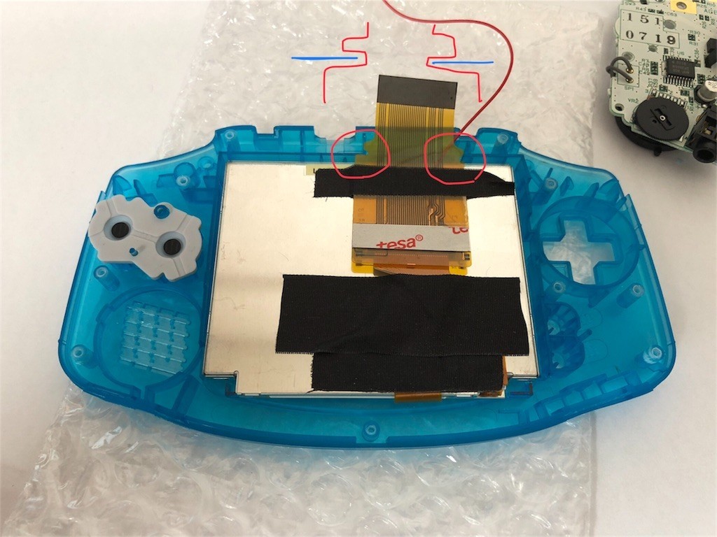 ゲームボーイアドバンス　バックライト 初代ゲームボーイアドバンスにバックライト液晶を実装する(40ピン編