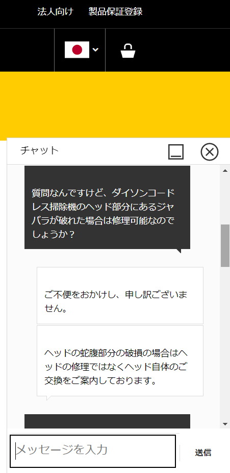 チャットの様子