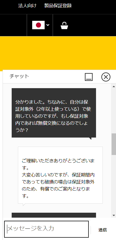 チャットの様子
