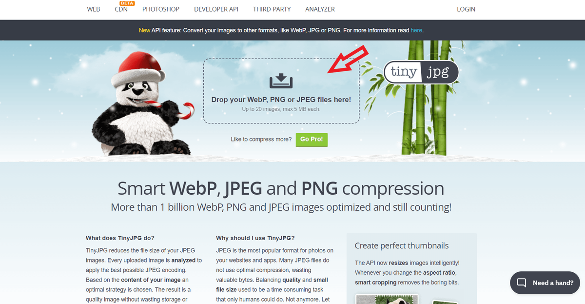 TinyJPG トップページ