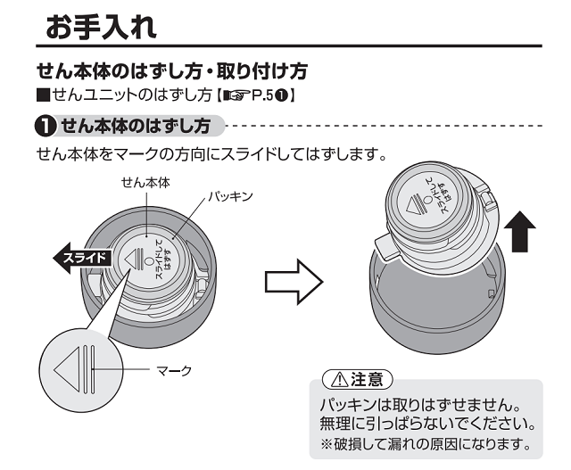 サーモス 真空断熱ケータイマグお手入れ方法