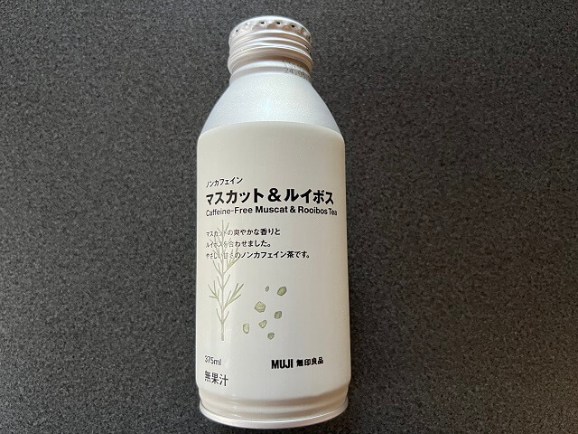 無印良品のノンカフェイン マスカット&ルイボス前面
